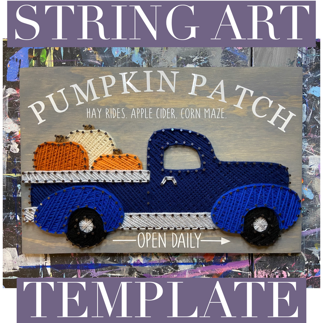 DIGITAL DOWNLOAD Pumpkin Truck String Art Template; Print File