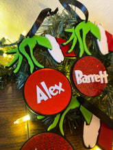 Load image into Gallery viewer, Personalized Grinch Hand Christmas Ornaments  by
