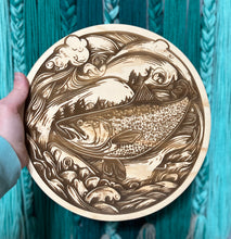 Load image into Gallery viewer, Engraved Salmon Wood Sign
