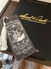 Load image into Gallery viewer, The Reader Spooky Skeleton Tarot Card Bookmark
