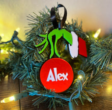 Load image into Gallery viewer, Personalized Grinch Hand Christmas Ornaments  by
