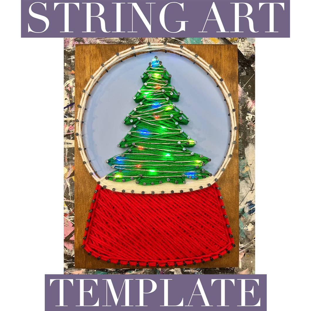 DIGITAL DOWNLOAD Snow Globe String Art Template; Print File