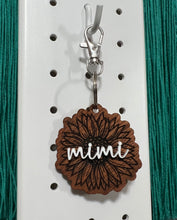 Load image into Gallery viewer, Personalized Wood Engraved Sunflower Keychain
