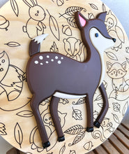 Load image into Gallery viewer, Woodland Backer Shaped Wood Deer Sign
