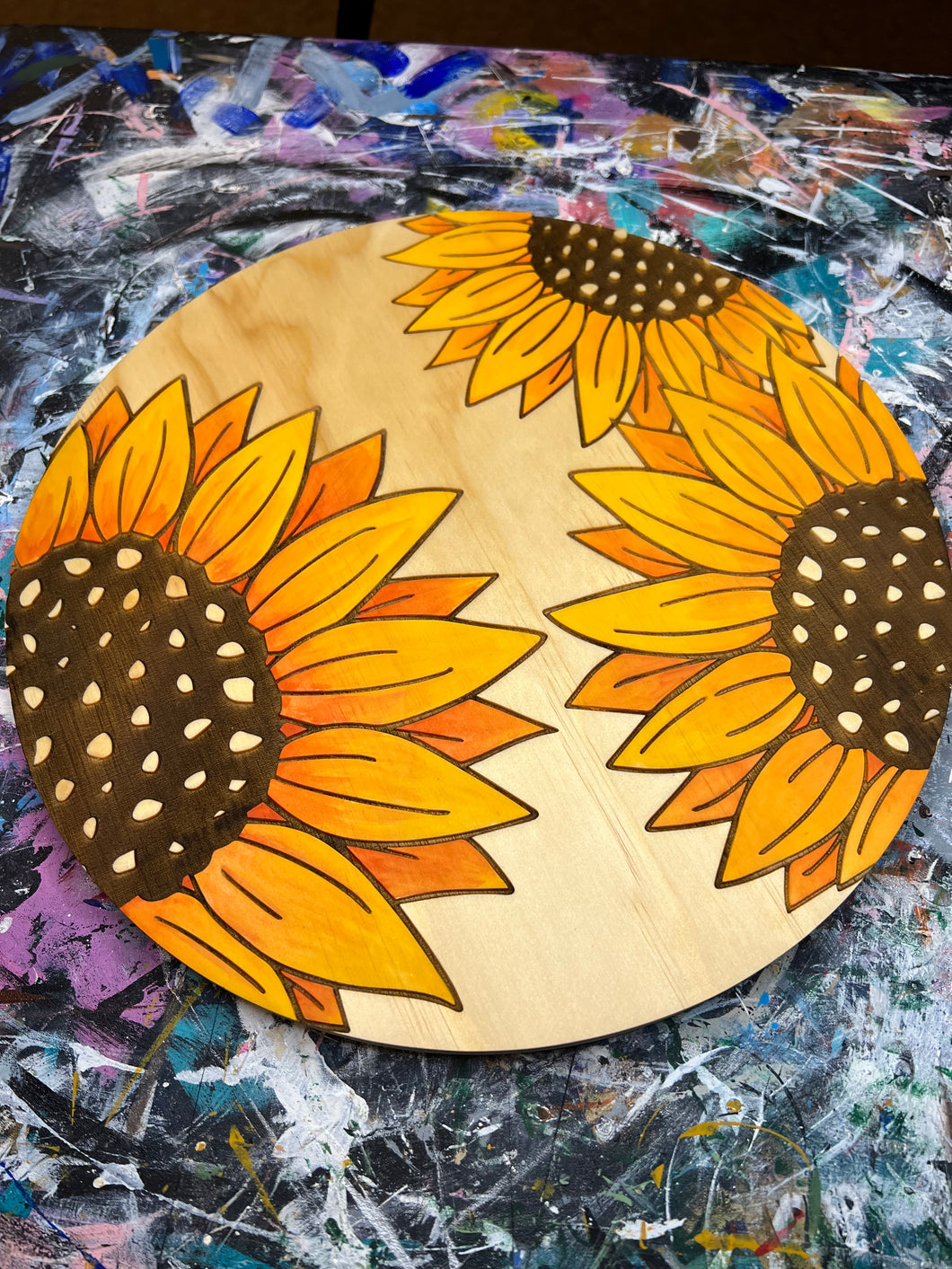 Sunflower Engraved Wood Sign Kit
