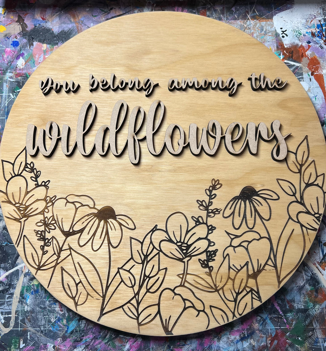 Wildflower Engraved Wood Sign Kit